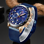 Mens Luxury Quartz Waterproof Sport Chronograph Wrist Watch