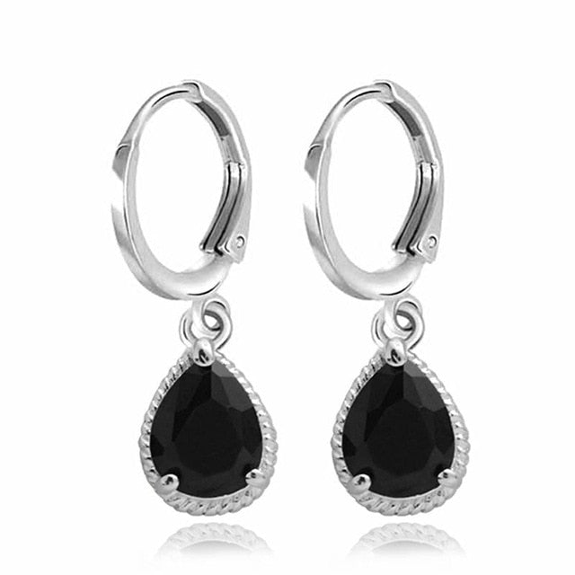 Waterdrop Long Silver-Color Dangle Earrings Brincos Pendiente For Women