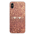 Gold Pink rose Glitter For Apple IPhone X to 8 Plus and Ipod Touch 5 6 Phone Shell Covers