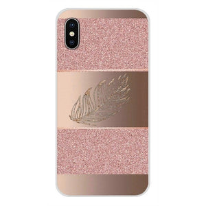 Gold Pink rose Glitter For Apple IPhone X to 8 Plus and Ipod Touch 5 6 Phone Shell Covers