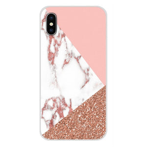 Gold Pink rose Glitter For Apple IPhone X to 8 Plus and Ipod Touch 5 6 Phone Shell Covers