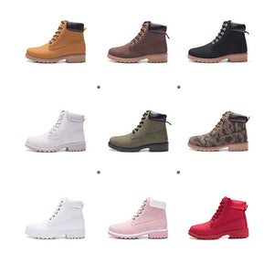 Women Warm Plush Rubber Platform Lace Up Sexy  Ankle Snow Boot Leather Fur Wedges