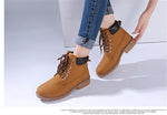 Women Warm Plush Rubber Platform Lace Up Sexy  Ankle Snow Boot Leather Fur Wedges