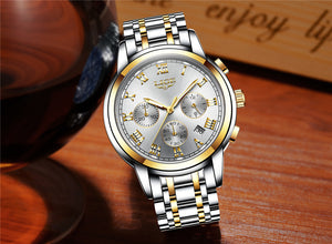 Men Luxury Chronograph Sports Waterproof Full Steel Quartz Watch