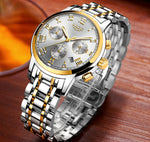 Men Luxury Chronograph Sports Waterproof Full Steel Quartz Watch