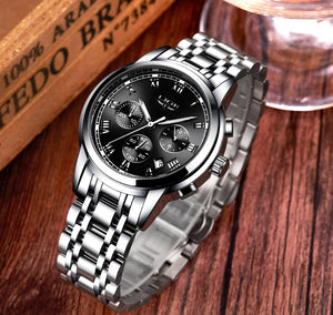 Men Luxury Chronograph Sports Waterproof Full Steel Quartz Watch