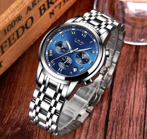 Men Luxury Chronograph Sports Waterproof Full Steel Quartz Watch