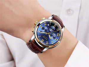 Men Luxury Chronograph Sports Waterproof Full Steel Quartz Watch