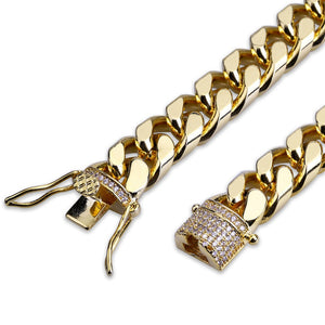 Fashion Gold/Silver Men.Women Color Micro CZ Stone Bracelet 11mm Width Link Chain Bracelets