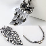 New Arrival Hot  Women's Lovely Owl Pendant Rhinestone Long Sweater Box Chain Necklace Jewelry Fashion Leader' Choice