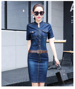 Women Denim Slim Casual Party Club Work Office Jeans Dress