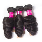 Remy Human Brazilian Hair Weave 3 Bundles With Closure