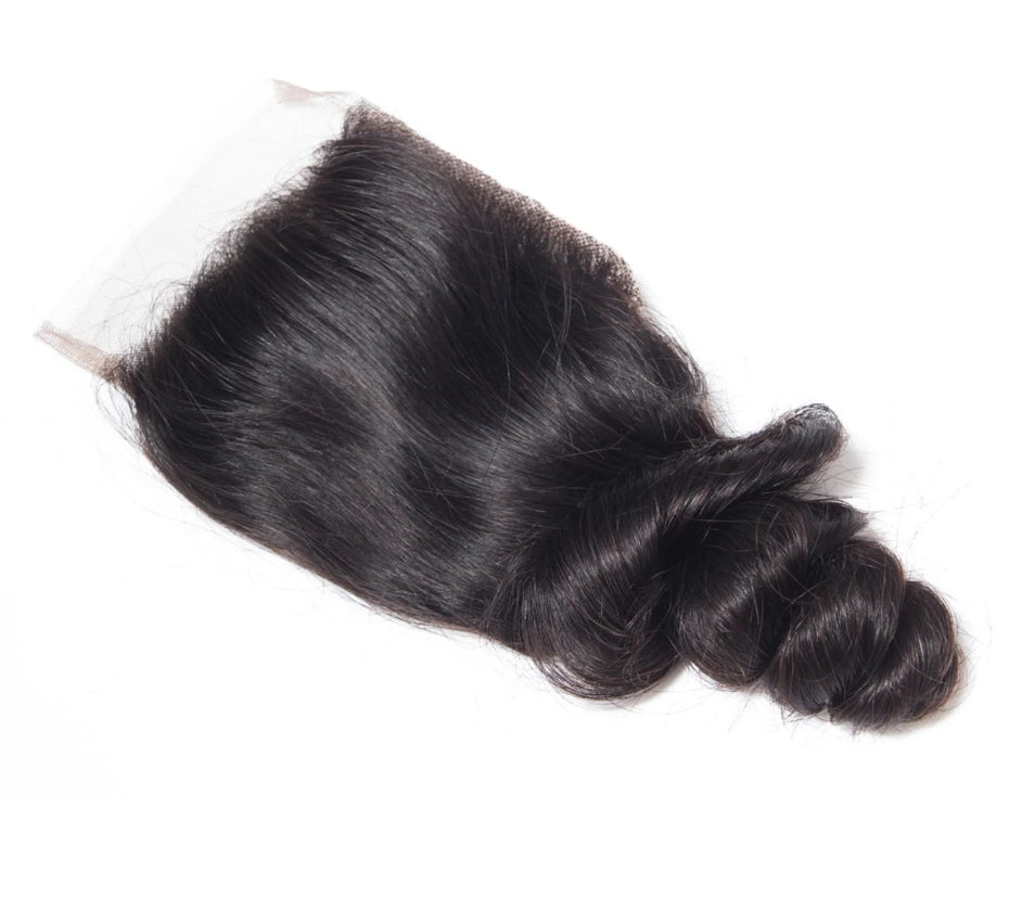 Remy Loose Wave Brazilian Hair Weave 3 Bundles With Closure