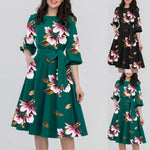 Floral Printed A-Line Elegant Formal Women Bandage Office Dress