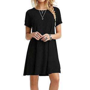 Fashion Summer Women Short Sleeve Round Neck Short Sleeve, Short Dress.