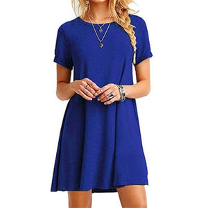 Fashion Summer Women Short Sleeve Round Neck Short Sleeve, Short Dress.