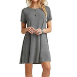 Fashion Summer Women Short Sleeve Round Neck Short Sleeve, Short Dress.