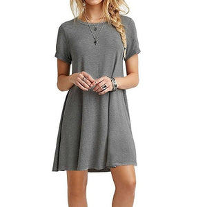 Fashion Summer Women Short Sleeve Round Neck Short Sleeve, Short Dress.