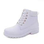 Women Warm Plush Rubber Platform Lace Up Sexy  Ankle Snow Boot Leather Fur Wedges