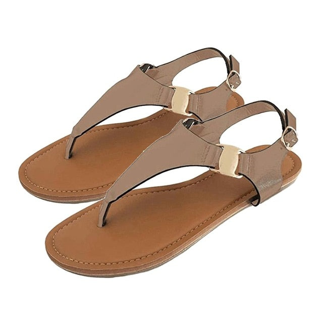 Women's Open Toe Thong Ankle Strap Flip Flop Sandals