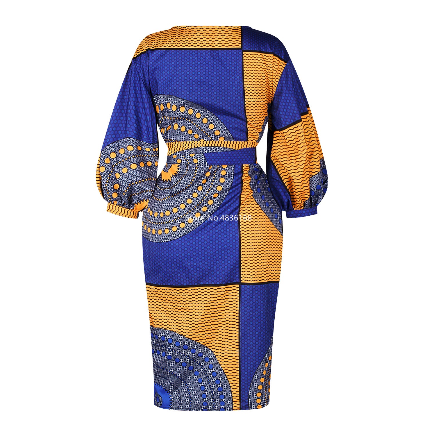 Autumn African Cardigan Fashion Full Lantern Sleeve Dresses for Women Dashiki Print Ladies Clothes