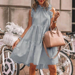 Elegant Daisy Sunflower Butterfly Sleeveless Print Dress Women Summer 2XL Casual O Neck Party Dresses Vintage Midi Dress Vestido