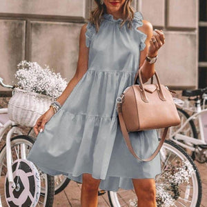 Elegant Daisy Sunflower Butterfly Sleeveless Print Dress Women Summer 2XL Casual O Neck Party Dresses Vintage Midi Dress Vestido