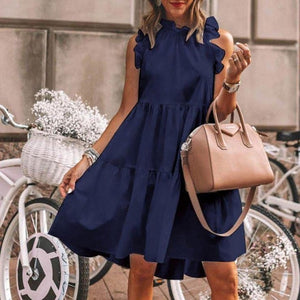 Elegant Daisy Sunflower Butterfly Sleeveless Print Dress Women Summer 2XL Casual O Neck Party Dresses Vintage Midi Dress Vestido