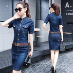 Women Denim Slim Casual Party Club Work Office Jeans Dress