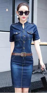 Women Denim Slim Casual Party Club Work Office Jeans Dress