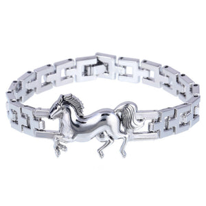 Fashion Punk Horse Stainless Steel Charm bracelet for Women