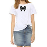 Women Fashion Letter Print  Tee Tops Short Sleeve O-neck