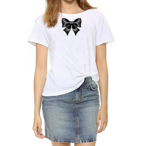 Women Fashion Letter Print  Tee Tops Short Sleeve O-neck