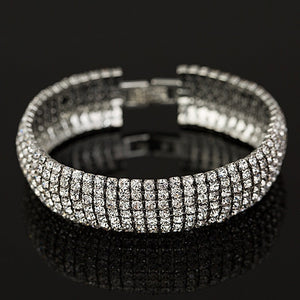 Luxury Crystal Gold And Silver Plated Bracelets Bangle For Women