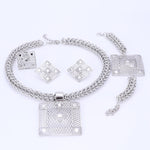 Women Beads Silver Plated Jewelry Sets