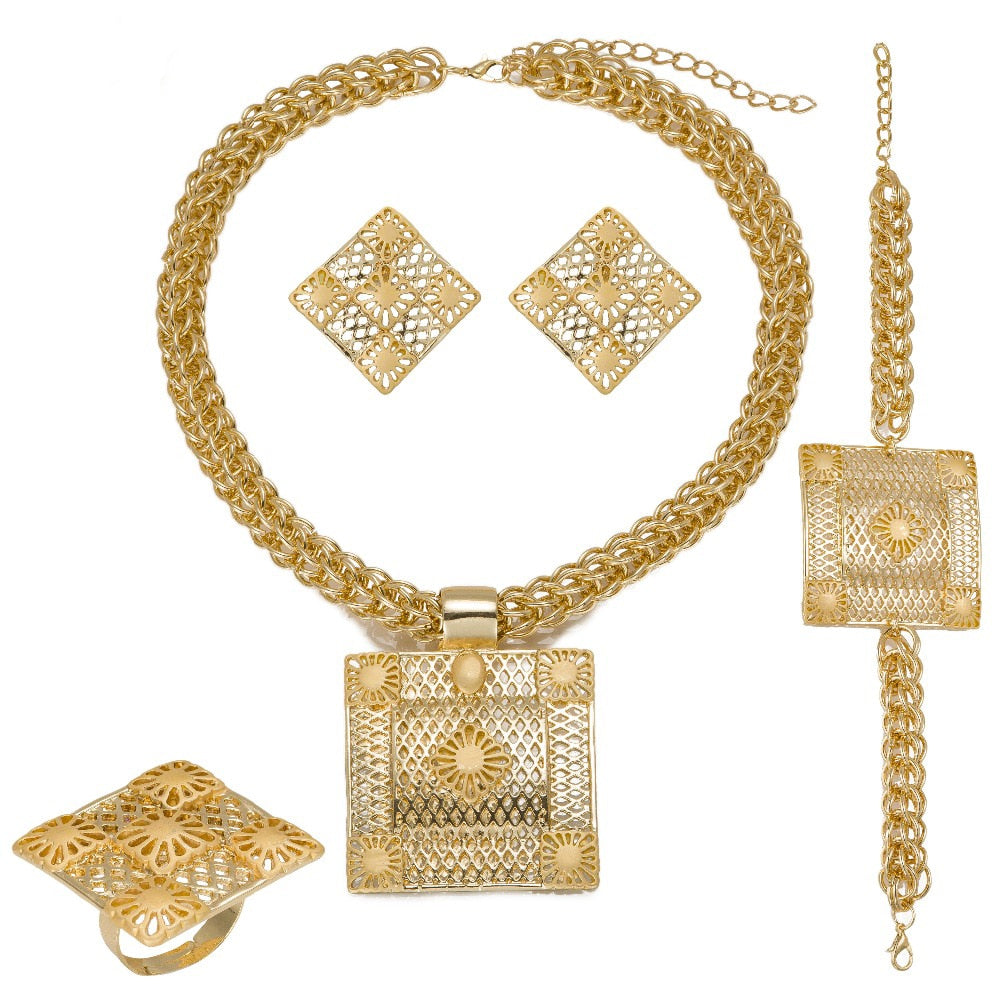 Fashion Italian jewelry Dubai Gold color Jewelry sets