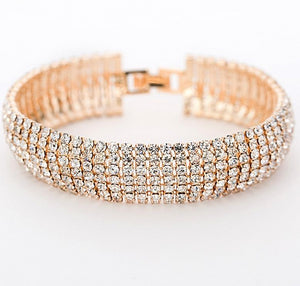 Luxury Crystal Gold And Silver Plated Bracelets Bangle For Women