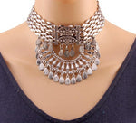 Women Vintage Alloy Metal Chain Necklace