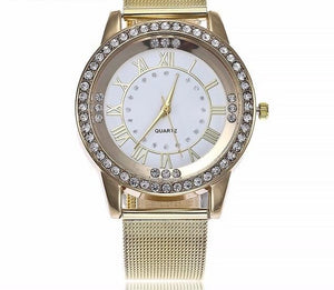 Women Fashion Casual Women Silver & Rose Gold Mesh Wristwatches