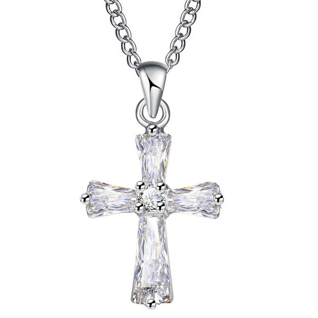 Rose Gold Color Cross Pendant Necklaces For Women