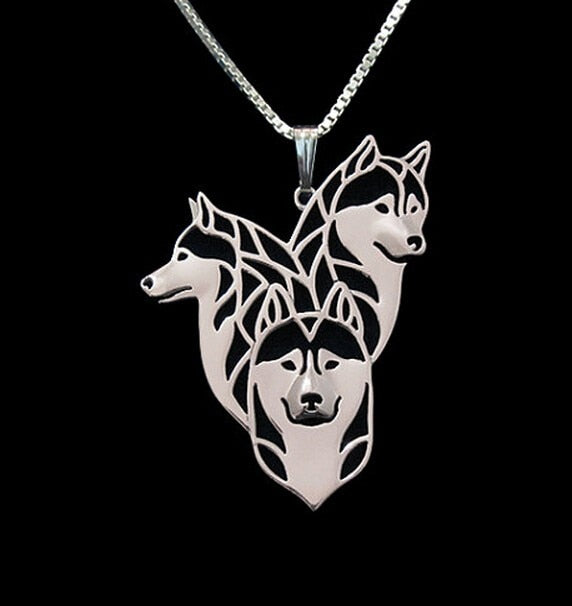 Siberian Husky necklace dog pet lover alloy  pendant jewelry Silver/gold colors plated in stock fast delivery