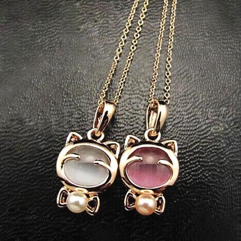 Super Cute  Opal Fashion Sweater Chain Women Necklace