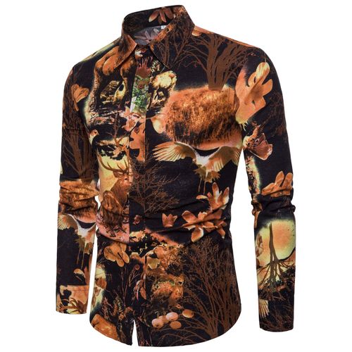 Men High Quality Floral Europe Style Slim Fit Shirt