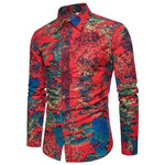 Men High Quality Floral Europe Style Slim Fit Shirt