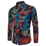 Men High Quality Floral Europe Style Slim Fit Shirt