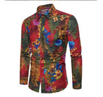 Men High Quality Floral Europe Style Slim Fit Shirt