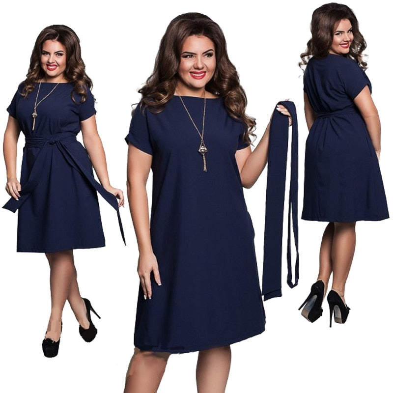 Beautiful Women Casual O-Neck Bodycon Plus Size Dresses