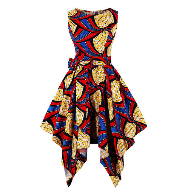 Asymmetrical African Middle East Dashiki Bazin Riche Traditional Dress For Women