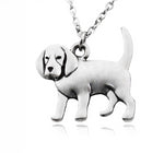 Women Stainless Steel Punk Beagle & Coonhound Dog Charms Pendant Necklaces