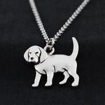 Women Stainless Steel Punk Beagle & Coonhound Dog Charms Pendant Necklaces